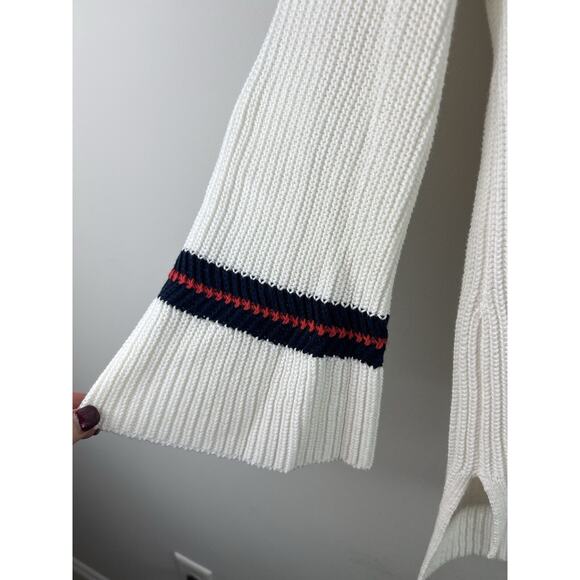 Cabi Sweater Ace Pullover Tennis White Old Money Preppy Split Hem EUC XS - Picture 4 of 7